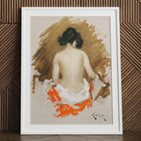 Nude Japanese Woman - William Merritt Chase Art Print / Canvas White-framed Stylized Painting Profile Black, Chase’s Bold Exploration,