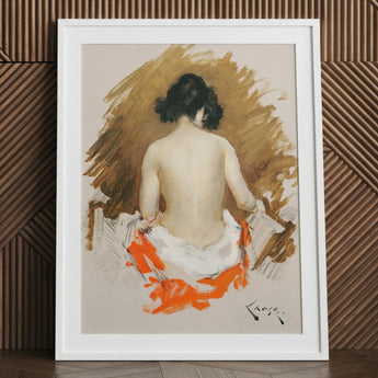Nude Japanese Woman - William Merritt Chase Art Print / Canvas White-framed Stylized Painting Profile Black, Chase’s Bold Exploration,
