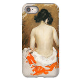 Nude Japanese Woman - William Merritt Chase Phone Case Iphone 8 / Matte Phone Case Classical Painting Nude Figure’s Dark Hair William