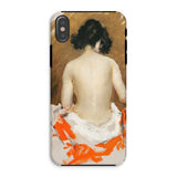 Nude Japanese Woman - William Merritt Chase Phone Case Iphone Xs / Matte Phone Case Classical Painting Nude Figure’s Dark Hair William