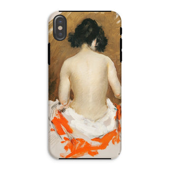 Nude Japanese Woman - William Merritt Chase Phone Case Iphone Xs / Matte Phone Case Classical Painting Nude Figure’s Dark Hair William