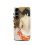 Nude Japanese Woman - William Merritt Chase Phone Case Samsung Galaxy S24 / Matte Phone Case Painted Depiction Nude Figure Dark Hair