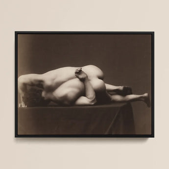 Nude Man from the Back - Hermann Heid Art Print / Canvas Black-framed Sepia-toned Photographic Two Figures Intimate Male, Heid’s Studio,