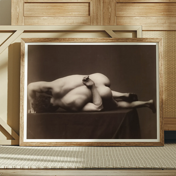 Nude Man from the Back - Hermann Heid Art Print / Canvas, Male Nude, Hermann Heid’s Studio, Form Answering Form, Albumen Silver Print,