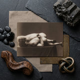 Nude Man from the Back - Hermann Heid Art Print / Canvas Sepia-toned Photograph Male Figure Draped Surface Framed, Heid’s Studio, Form