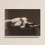 Nude Man from the Back - Hermann Heid Art Print / Canvas Sepia-toned Photographic White Frame Two Figures Male, Heid’s Studio, Form
