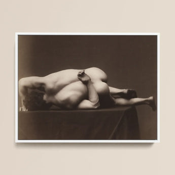 Nude Man from the Back - Hermann Heid Art Print / Canvas Sepia-toned Photographic White Frame Two Figures Male, Heid’s Studio, Form