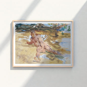 Watercolor Painting Nude Figure Shallow Water Framed Light John Singer Sargent, Sucker Punch, Art