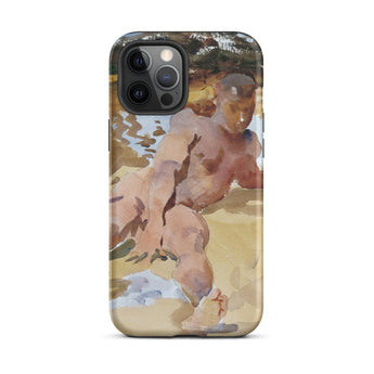 Nude Man on Beach - John Singer Sargent Phone Case, Iphone 12 Pro Max / Matte, Mobile Cases, Toby Leon