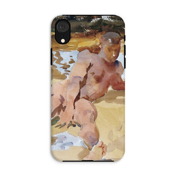 Nude Man on Beach - John Singer Sargent Phone Case Iphone Xr / Matte Phone Case Classical Renaissance-style Cherub Painting John Singer,