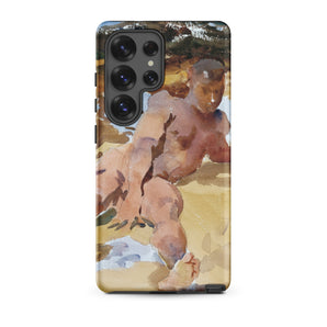 Nude Man on Beach - John Singer Sargent Samsung Case, Galaxy S25 Ultra / Matte, Smartphone Case Watercolor-style Painting Nude Figure