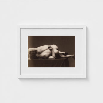Framed Sepia-toned Photograph Nude Male Figure Draped Surface, Hermann Heid’s Studio, Form Answering, Albumen Silver Print, Viennese