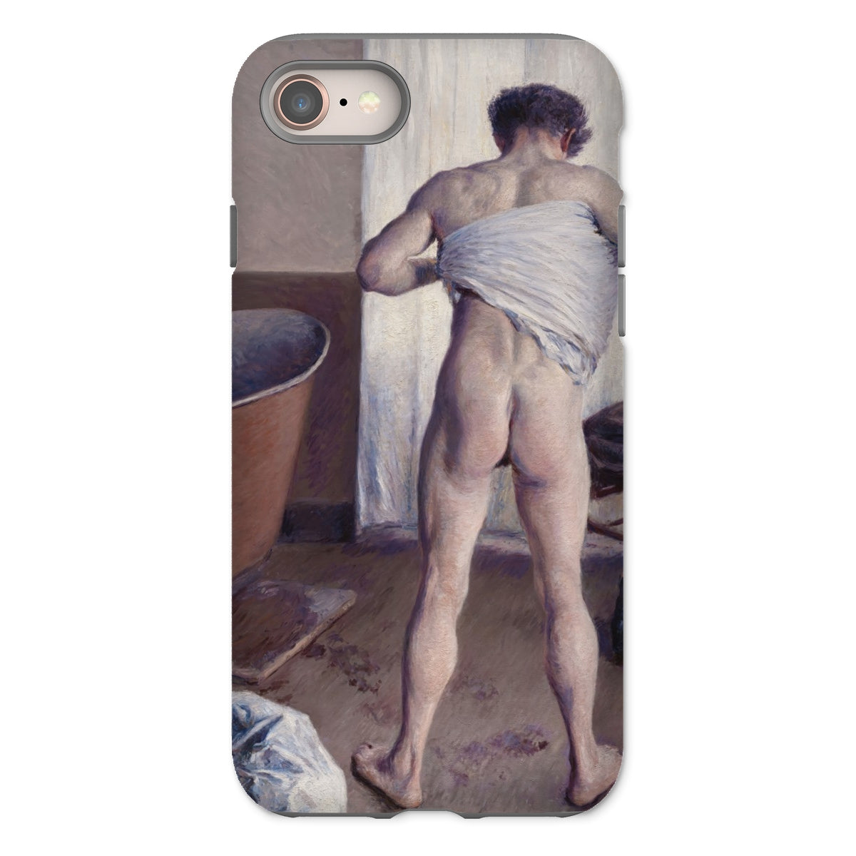 Nude Man at His Bath Gustave Caillebotte Iphone Case, 8 / Matte, Phone Case Classical Painting Nude Figure Clothing