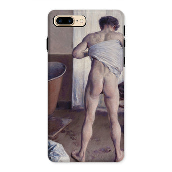 Nude Man at His Bath - Gustave Caillebotte Phone Case Iphone 8 Plus / Matte Iphone Case Classical Nude Painting Muted Tones Gustave