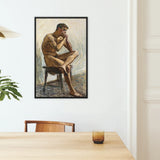 Nude Man Playing Harmonica - Eugene Jansson Art Print / Canvas, Eugene Jansson Art, Lips Sealed, Instrument Hums