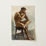 Nude Man Playing Harmonica - Eugene Jansson Art Print / Canvas, Eugene Jansson Art, Lips Sealed, Instrument Hums