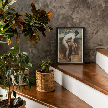 Nude Man Tying His Sandal - William Etty Art Print / Canvas, Posters Prints & Visual Artwork, Toby Leon