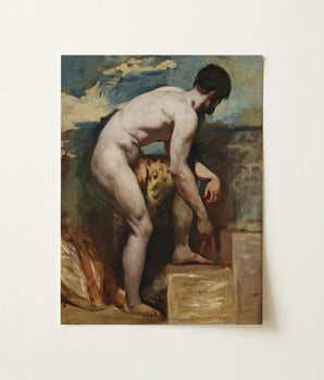 Classical Oil Painting Canvas Nude Male Figure Dynamic William Etty’s Man, Etty Gay, Art