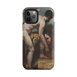 Naakte man die zijn sandaal strikt - William Etty iPhone-hoesje, 11 Pro / Mat, Mobiele telefoonhoesjes, Toby Leon