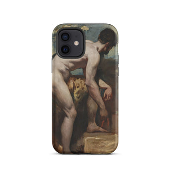 Naakte man die zijn sandaal strikt - William Etty iPhone-hoesje, 12 / Mat, Mobiele telefoonhoesjes, Toby Leon