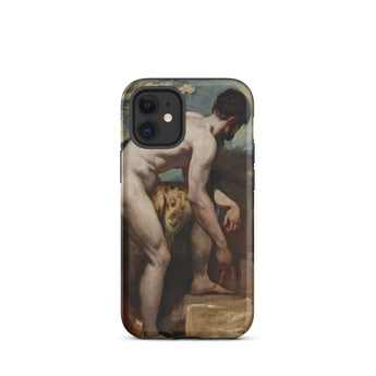 Naakte man die zijn sandaal strikt - William Etty iPhone-hoesje, 12 Mini / Mat, Mobiele telefoonhoesjes, Toby Leon
