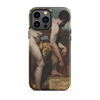 Naakte man die zijn sandaal strikt - William Etty iPhone-hoesje, 13 Pro Max / Mat, Mobiele telefoonhoesjes, Toby Leon