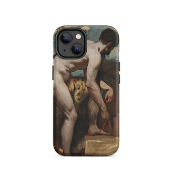 Naakte man die zijn sandaal strikt - William Etty iPhone-hoesje, 14 / Mat, Mobiele telefoonhoesjes, Toby Leon