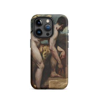 Naakte man die zijn sandaal strikt - William Etty iPhone-hoesje, 15 Pro / Mat, Mobiele telefoonhoesjes, Toby Leon