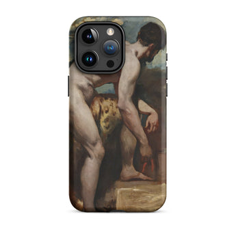 Naakte man die zijn sandaal strikt - William Etty iPhone-hoesje, 15 Pro Max / Mat, Mobiele telefoonhoesjes, Toby Leon
