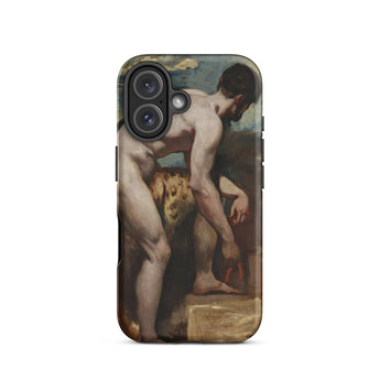 Naakte man die zijn sandaal strikt - William Etty iPhone-hoesje, 16 / Mat, Mobiele telefoonhoesjes, Toby Leon
