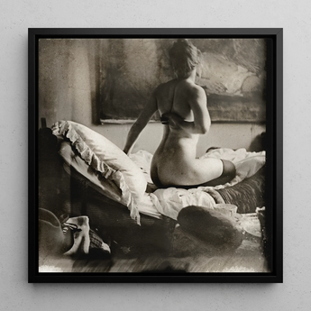 Nude Photograph of Marie Jordan - George Hendrik Breitner Art Print / Canvas, 12x12’’ / 31x31cm / Black Frame, Posters Prints & Visual