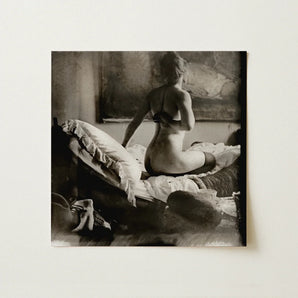 Nude Photograph of Marie Jordan - George Hendrik Breitner Art Print / Canvas Black-and-white Photographic Woman Seated Bed, Incorporate