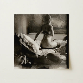 Nude Photograph of Marie Jordan - George Hendrik Breitner Art Print / Canvas Black-and-white Photographic Woman Seated Bed, Incorporate