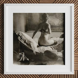 Nude Photograph of Marie Jordan - George Hendrik Breitner Art Print / Canvas White Framed Black Photographic Woman Bed, Incorporate