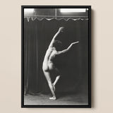 Nude Photograph of Mr. Loucelli - Arnold Genthe Art Print / Canvas Black-framed Black-and-white Photograph Nude Dancer Expressive Pose Dark