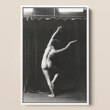 Nude Photograph of Mr. Loucelli - Arnold Genthe Art Print / Canvas Black-and-white Framed Dancer Expressive Pose Dark Arm Arcs Overhead,