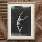 Nude Photograph of Mr. Loucelli - Arnold Genthe Art Print / Canvas Black-and-white Framed Photograph Nude Dancer Expressive Pose Encased