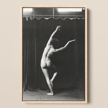 Nude Photograph of Mr. Loucelli - Arnold Genthe Art Print / Canvas Black-and-white Framed Dancer Mid-motion Captured Light Arm Arcs