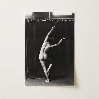 Nude Photograph of Mr. Loucelli - Arnold Genthe Art Print / Canvas Black-and-white Photographic Print Nude Dancer Expressive Pose Dark Arm