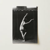 Nude Photograph of Mr. Loucelli - Arnold Genthe Art Print / Canvas Black-and-white Photographic Dancer Expressive Pose Dark Arm Arcs