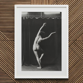 Nude Photograph of Mr. Loucelli - Arnold Genthe Art Print / Canvas White-framed Black-and-white Photographic Dancer Expressive Pose Arm
