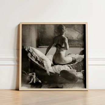 Framed Black White Photograph Nude Woman Bed Encased George Hendrik Breitner, Incorporate Photography Systematically, Late 1880s Onward,