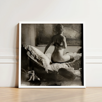 Black-and-white Framed Art Print Nude Woman Seated Bed George Hendrik Breitner, Incorporate Photography Systematically, Late 1880s Onward,