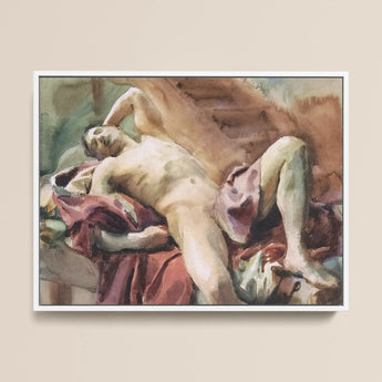 Nude Portrait of Nicola D’inverno - John Singer Sargent Art Print / Canvas, 16x12’’ / 41x31cm / White Frame, Posters Prints & Visual