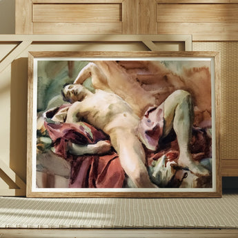 Aktporträt von Nicola D’inverno – John Singer Sargent Kunstdruck / Leinwand, Poster-Drucke & visuelle Kunstwerke, Toby Leon