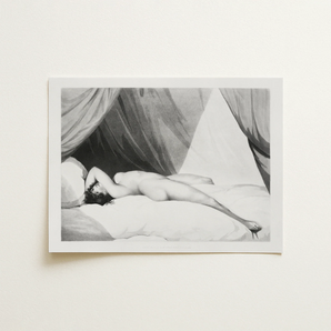 Nude Reclining on Curtained Bed - William Holland Art Print / Canvas, 16x12’’ / 41x31cm / Unframed / no Border, Posters Prints & Visual