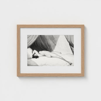 Nude Reclining on Curtained Bed - Adam Buck Art Print / Canvas Spine’s Long Furrow, Caught, William Holland’s Patient, Dotwork, Shadow