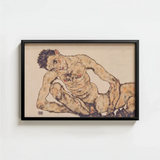 Framed Egon Schiele Painting Nude Male Figure Earthy Schiele’s, Self-portrait, Fine Art Print