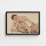 Framed Egon Schiele Nude Male Figure Earthy Tones Schiele’s, Self-portrait, Fine Art Print