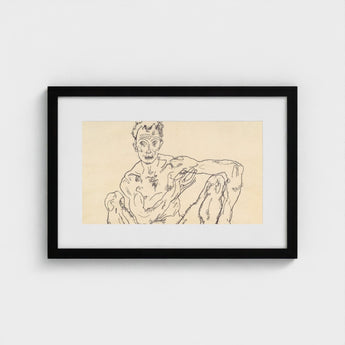 Nude Self Portrait - Egon Schiele Fine Art Print / Canvas Schiele’s, Self-portrait Hisses, Prints